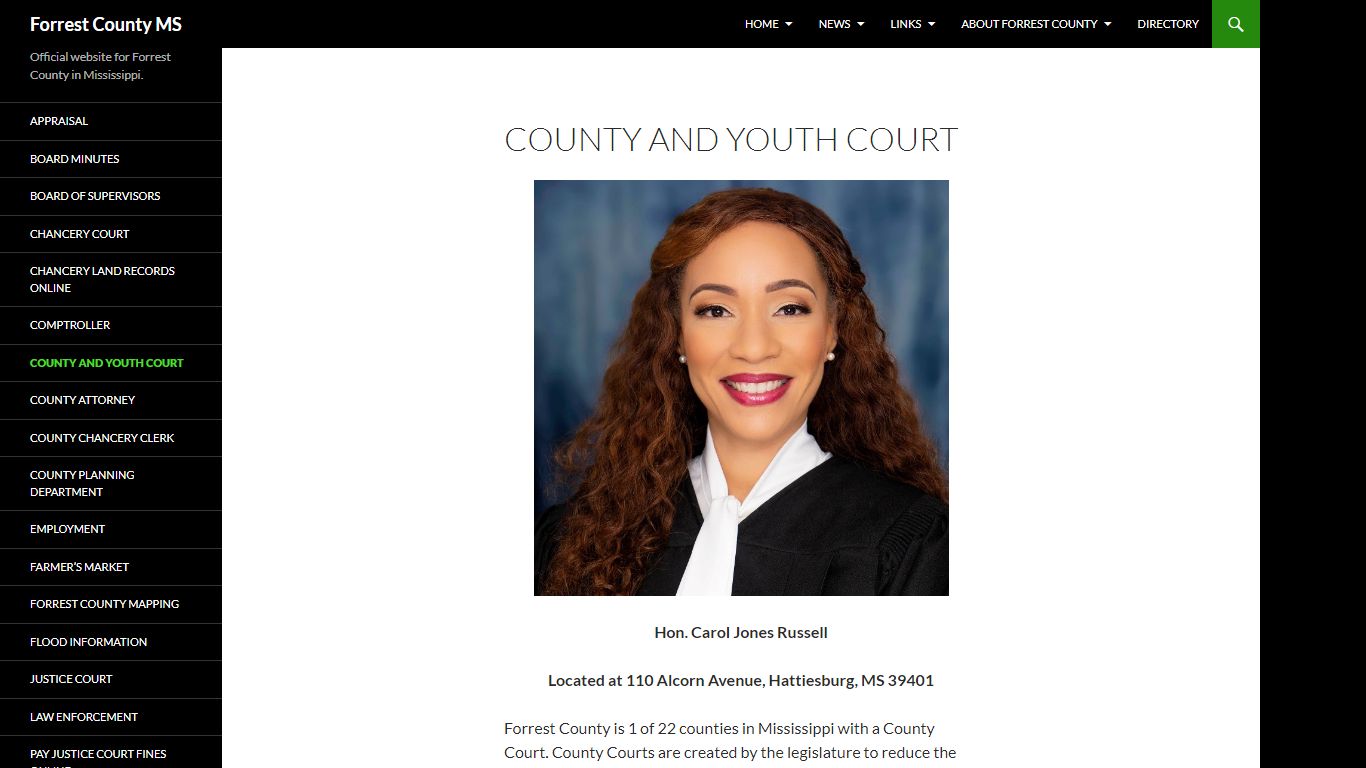 County and Youth Court | Forrest County MS